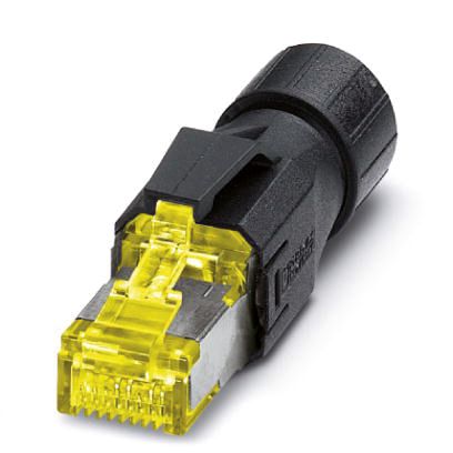 Modular-Stecker Cat6A RJ45 26-24AWG sw Feldkonf Litze massiv f.Rundkabel