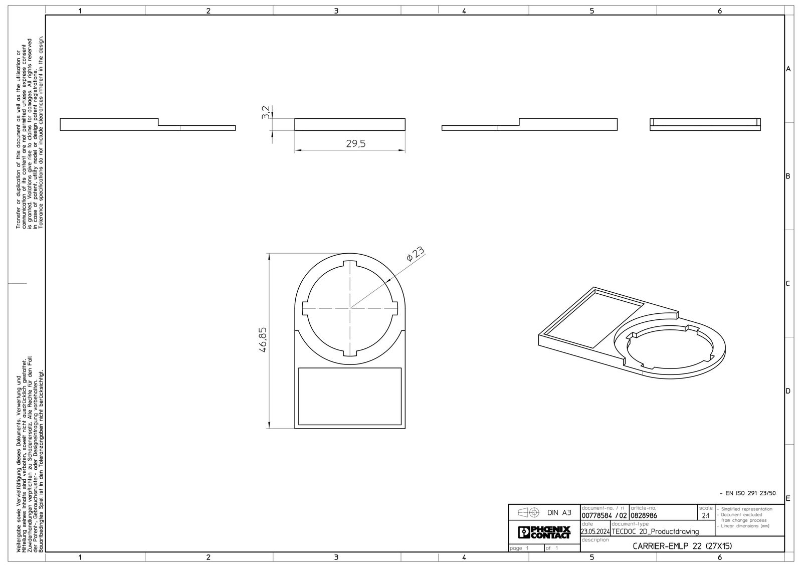 Bezeichnungshalter Kst 47x29,5mm