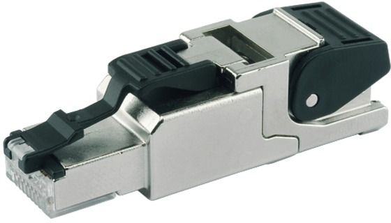 Modular-Stecker Cat6A MFP8 T568 A RJ45 27-22AWG Schirm Litze massiv Feldkonf