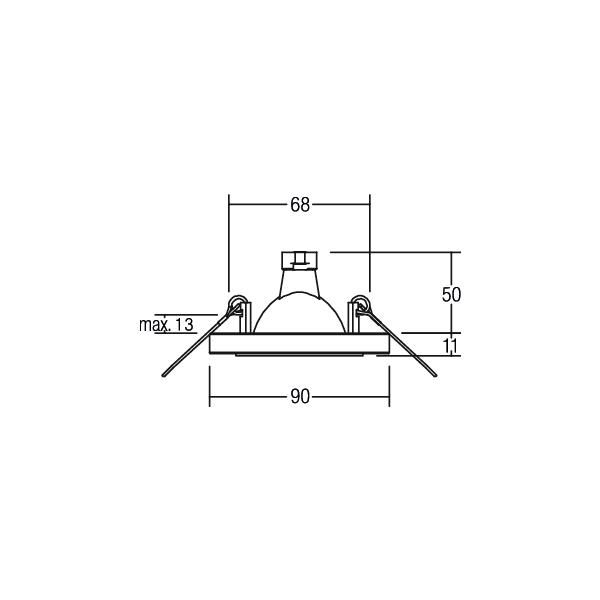 Einbaustrahler 13W Konv GX5,3 chr glz ST IP20 Ø/EB68mm