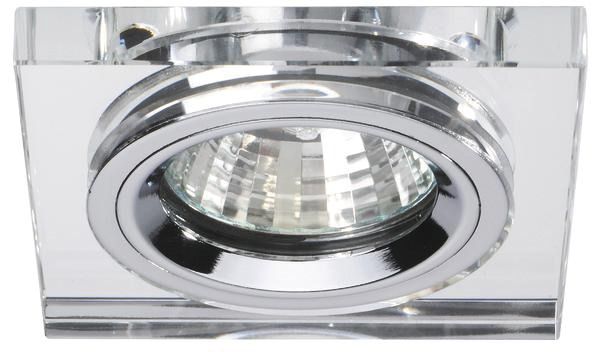 Einbaustrahler 13W GX5,3 chr glz IP20 ST Ø/EB68mm 80x80x10mm