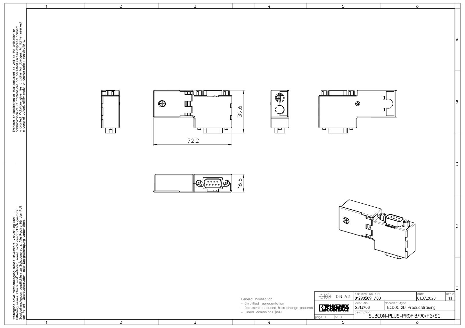 D-Sub Steck 9p Schraub female