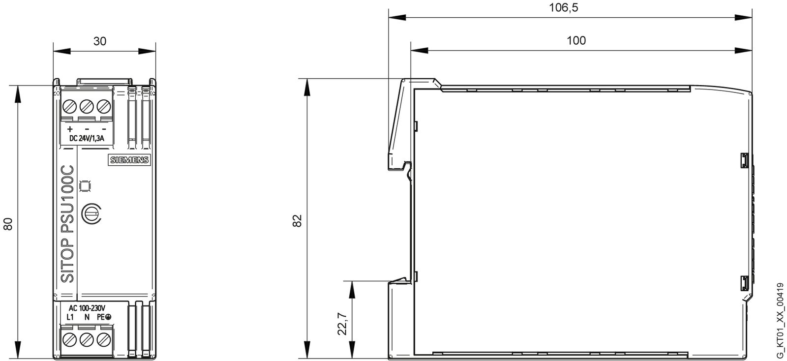 Gleichstromversorgung REG SITOP 1,3A 22,2-26,4V 30W f.Reiheneinb 120-230VAC