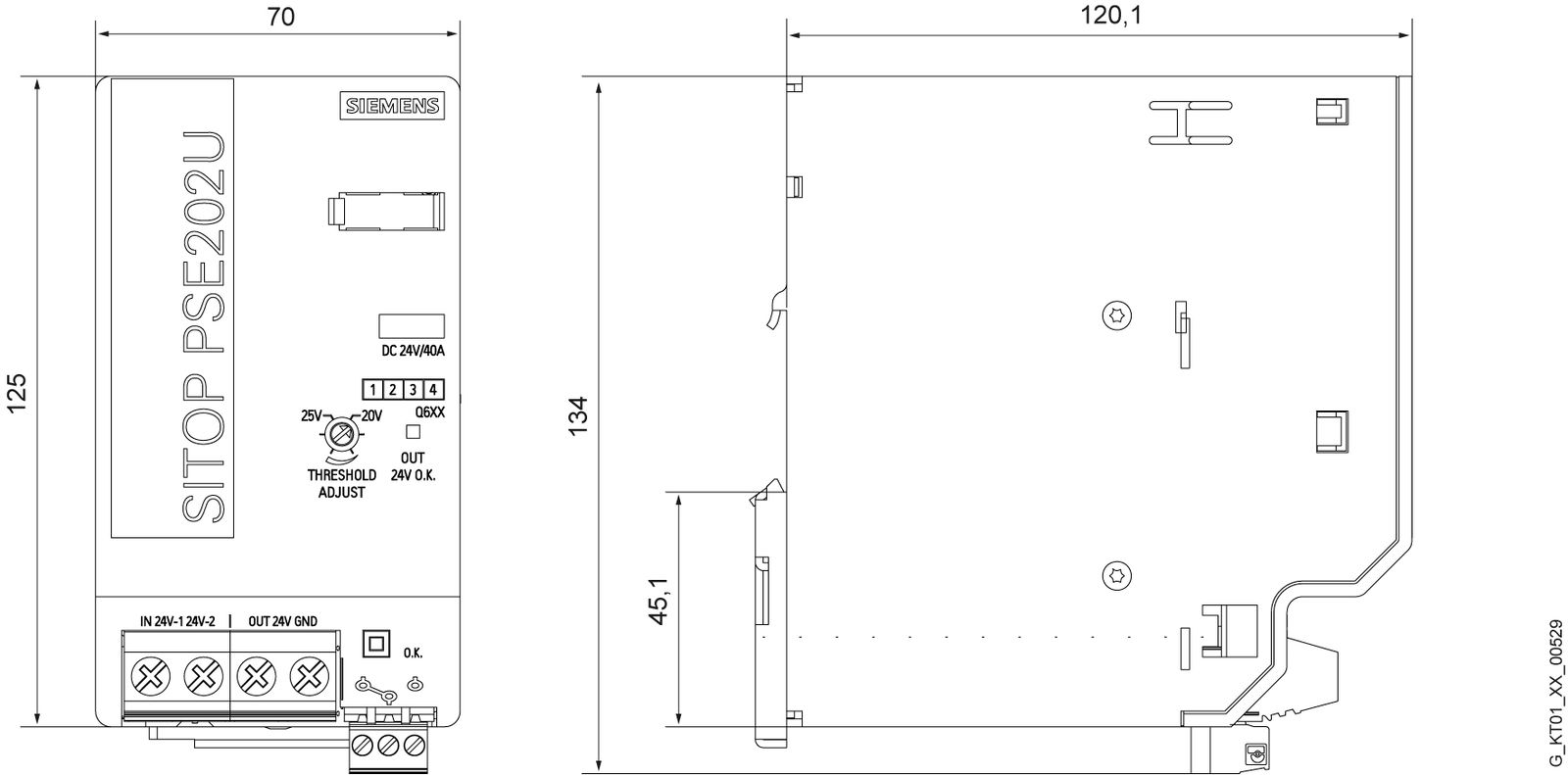 USV-Redundanzmodul 70x125x125mm