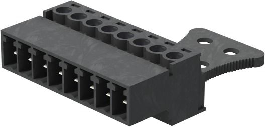 Platinenstecker Stift 8p sw 1re 3,81mm Zink Löt frei