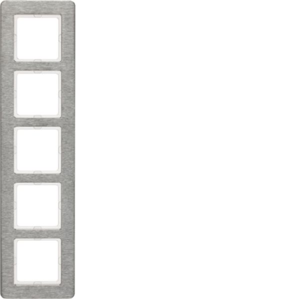 Einbaurahmen 5f edst gbür Q.7 Metall f.GEB-K gebürstet vert Unterputzmontage