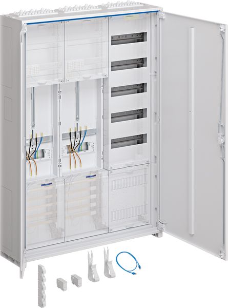 Komplettschrank AP/UP 2Z 1stö 3Feld IP44 SS_5p 1100x800x205mm