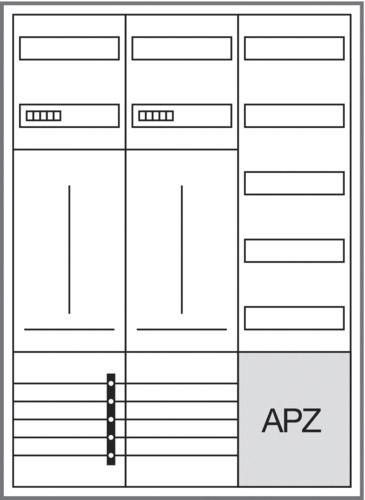 Komplettschrank AP/UP 2Z 1stö 3Feld IP44 SS_5p 1100x800x205mm