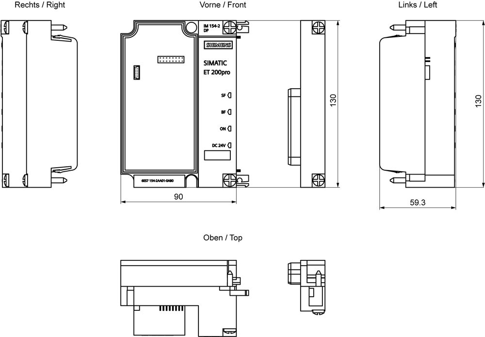 Kommunikations-Modul DC 28,8V f.PROFIBUS Unterstützt Protokoll für PROFIBUS