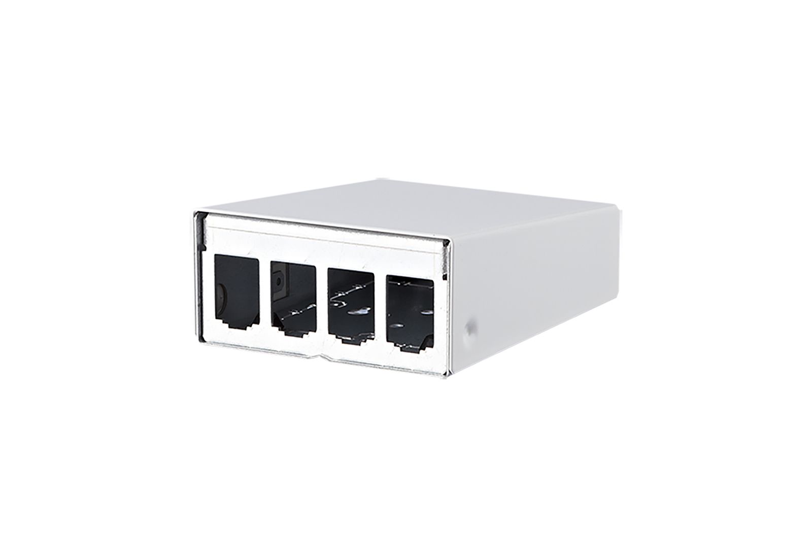 Modulträger 4Ports Wandmont Schirm RAL9010 43,6x85x110mm