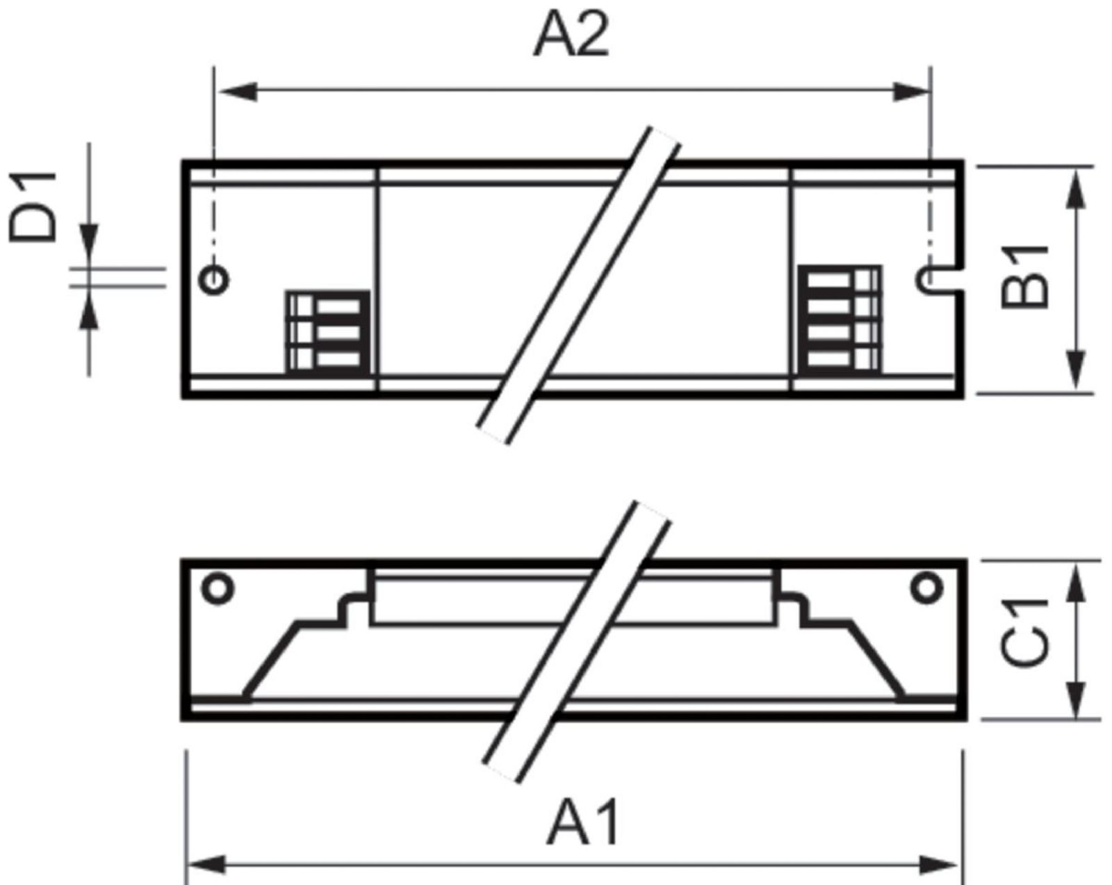 Vorschaltgerät 2x58W elektr f.T8 280x30mm