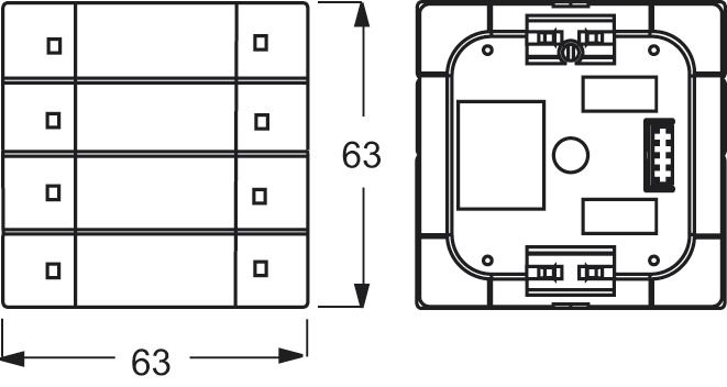 Tastsensor KNX PowN UP std-ws glz 8f 8pkt Powernet m.LED-Anz