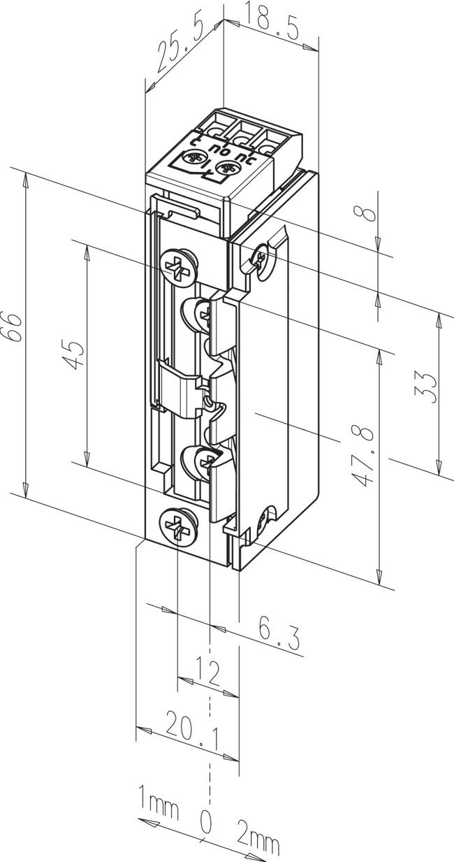 Türöffner 10-24V UC li/re Arbeitsstrom EB Einb Sicherheitsschlossöffner