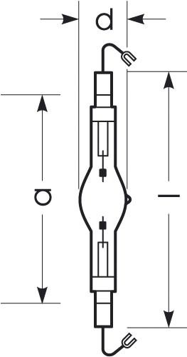 Halogen-Metalldampflampe 2000W 4400K p15 Kabel Röhre zweiseitig gesockelt