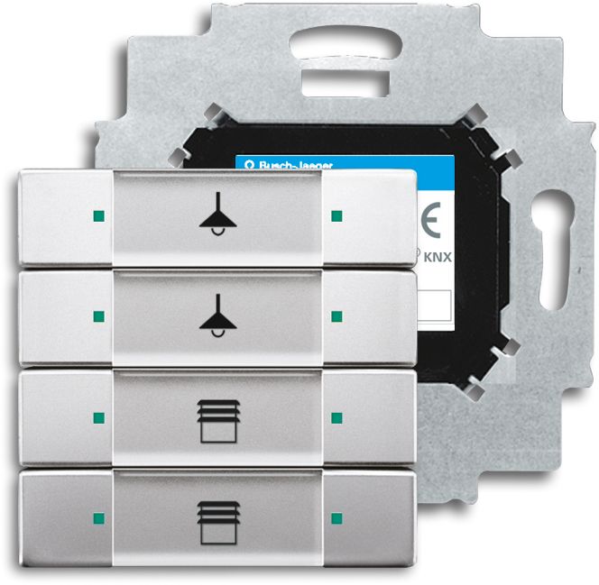 Tastsensor KNX PowN UP gr metallic 4f 4pkt Powernet m.LED-Anz