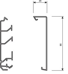 Sockelleistenkanal UT H80mm Kst 2trennw sw hfr