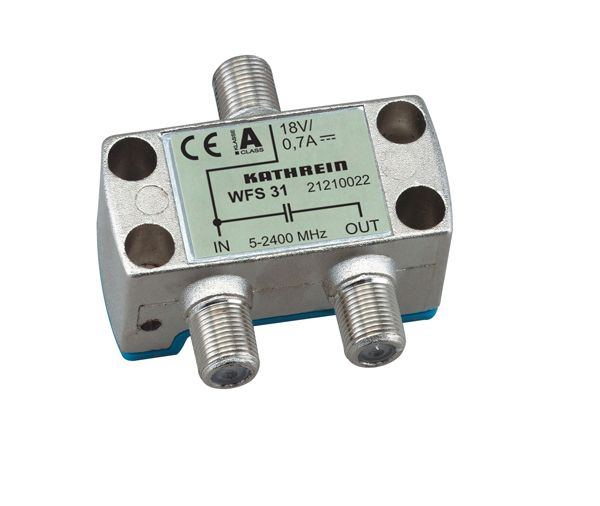 Fernspeiseweiche/glied F-Buchse 1Eing 1Ausg 5-2400MHz