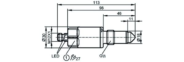 Niveaurelais 18-30V/DC kapazitiv 1S 1Ö
