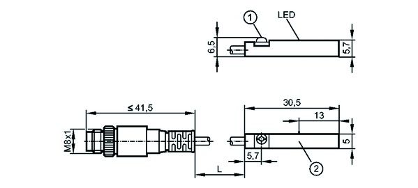 Näherungsschalter magn UC Magnet Schraub Zylinder_Gew PNP