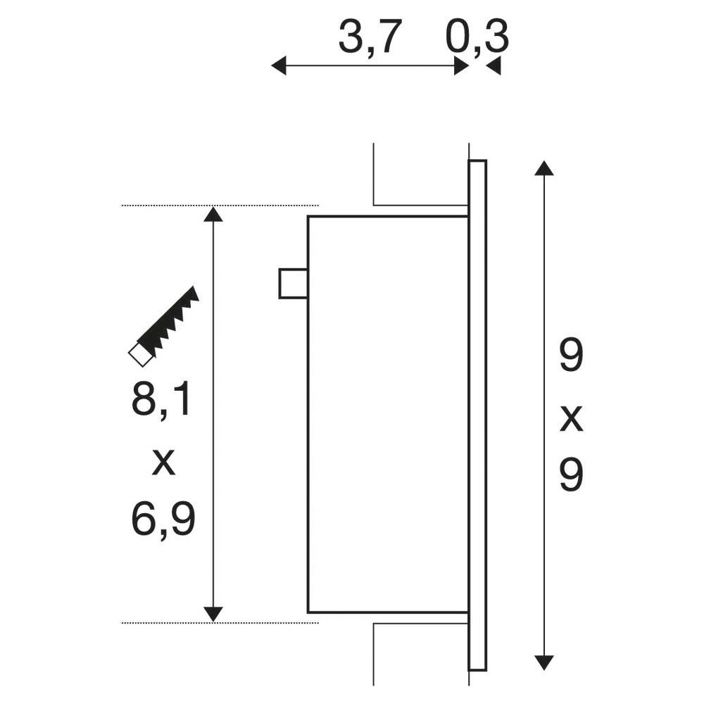 LED-Orientierungsleuchte 1W 3000K 60lm gr Konv 1LED elektr.Trafo IP20 Lamelle