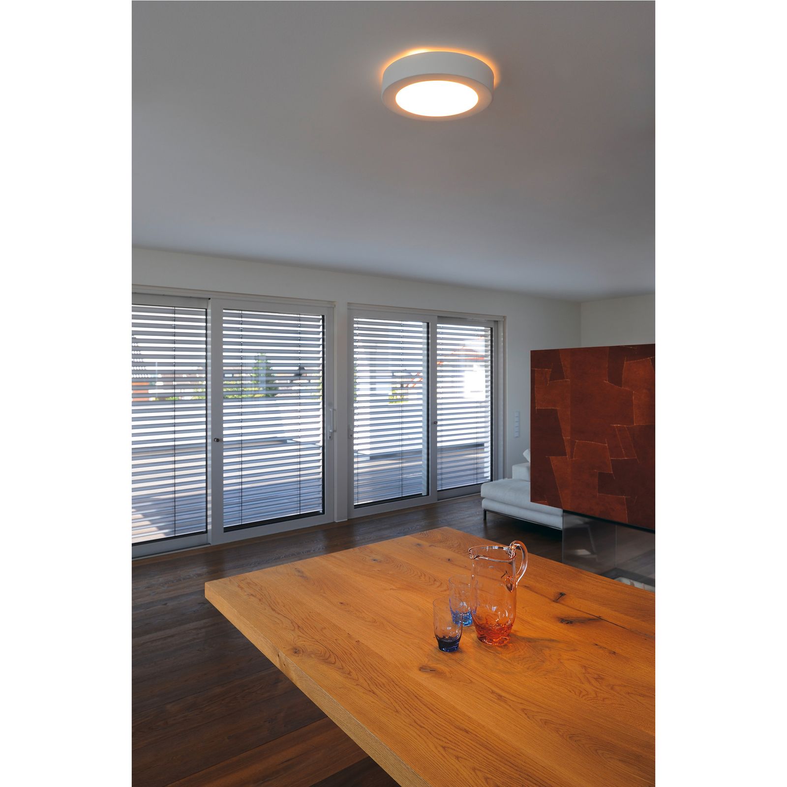 Kunststoffleuchte 2x25W HV ws IP20 E27 Ø310x80mm