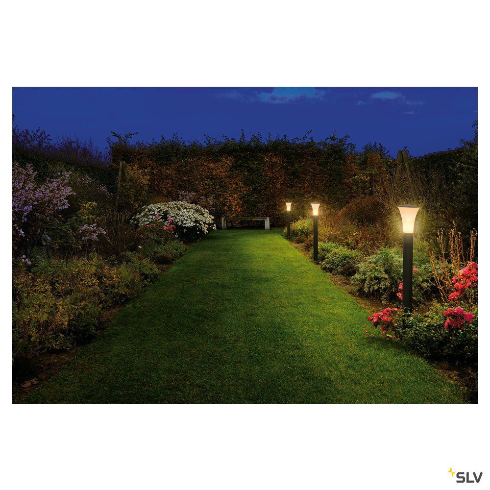 Pollerleuchte 24W E27 gr Alu Kst_opal HV IP55