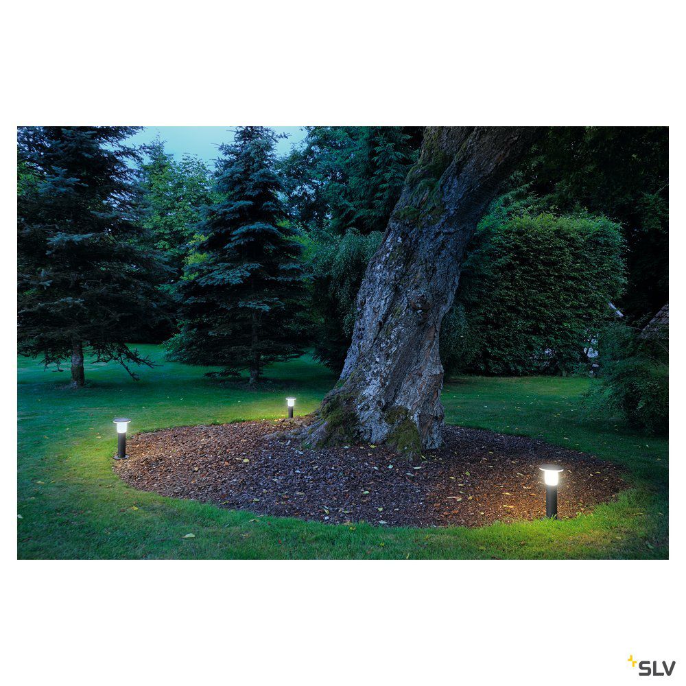 Pollerleuchte 24W E27 gr Alu Kst_opal HV IP55