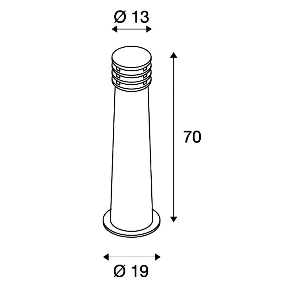 Pollerleuchte 11W E27 rost ST Kst_opal HV IP55