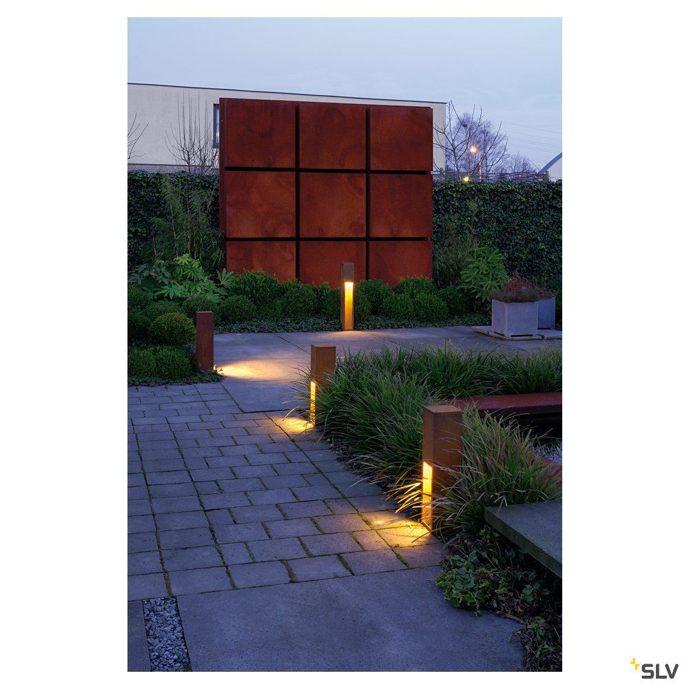 Pollerleuchte 11W E27 rost ST Kst_tr HV IP44