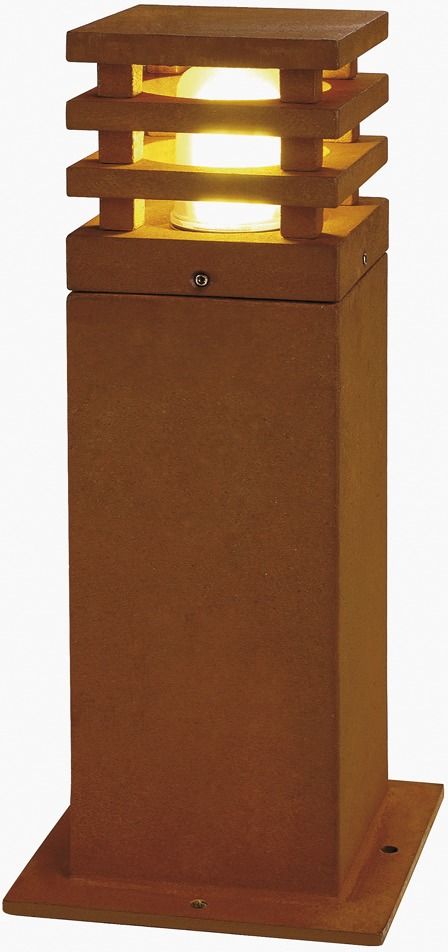 Pollerleuchte 11W E27 rost ST Kst_opal HV IP55