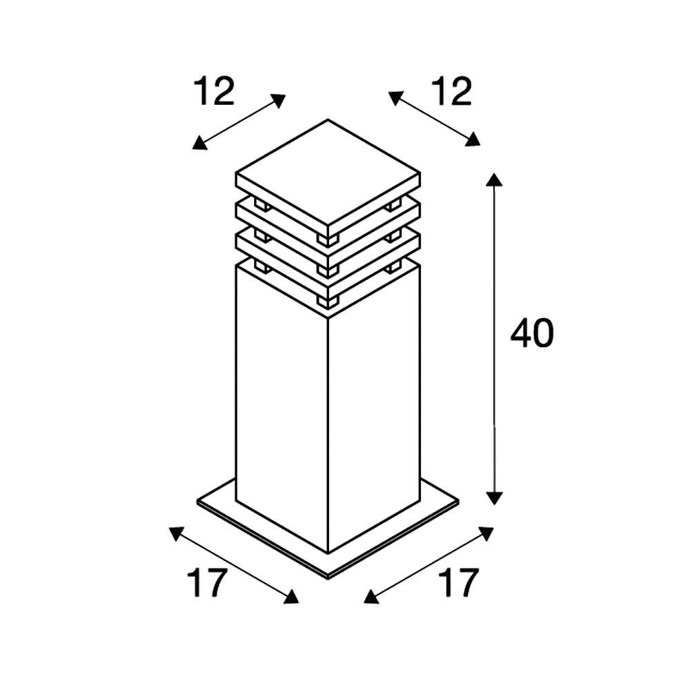 Pollerleuchte 11W E27 rost ST Kst_opal HV IP55