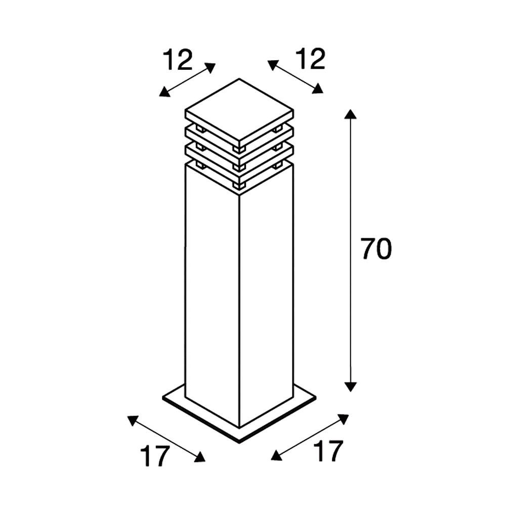 Pollerleuchte 11W E27 rost ST Kst_opal HV IP55