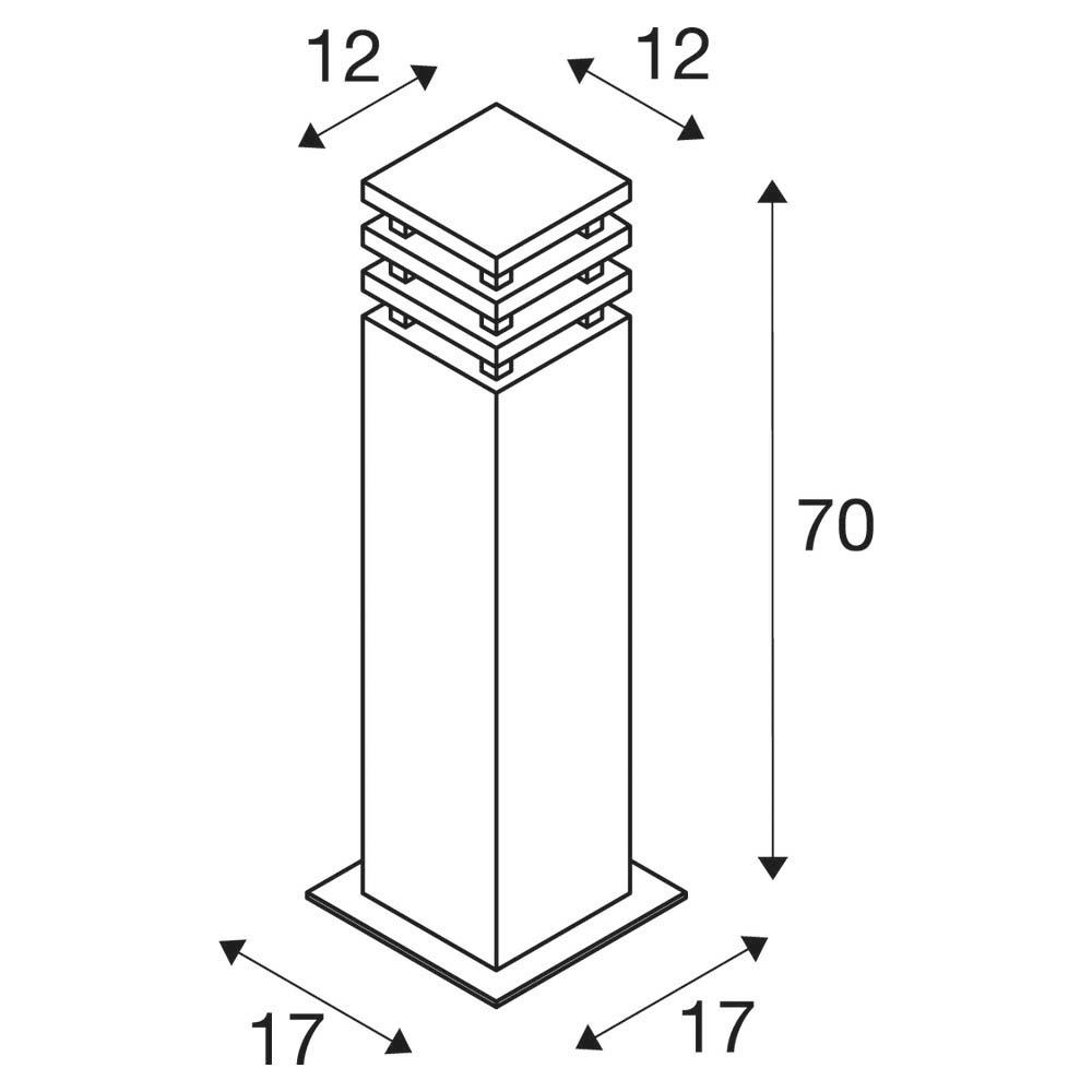 Pollerleuchte 11W E27 rost ST Kst_opal HV IP55