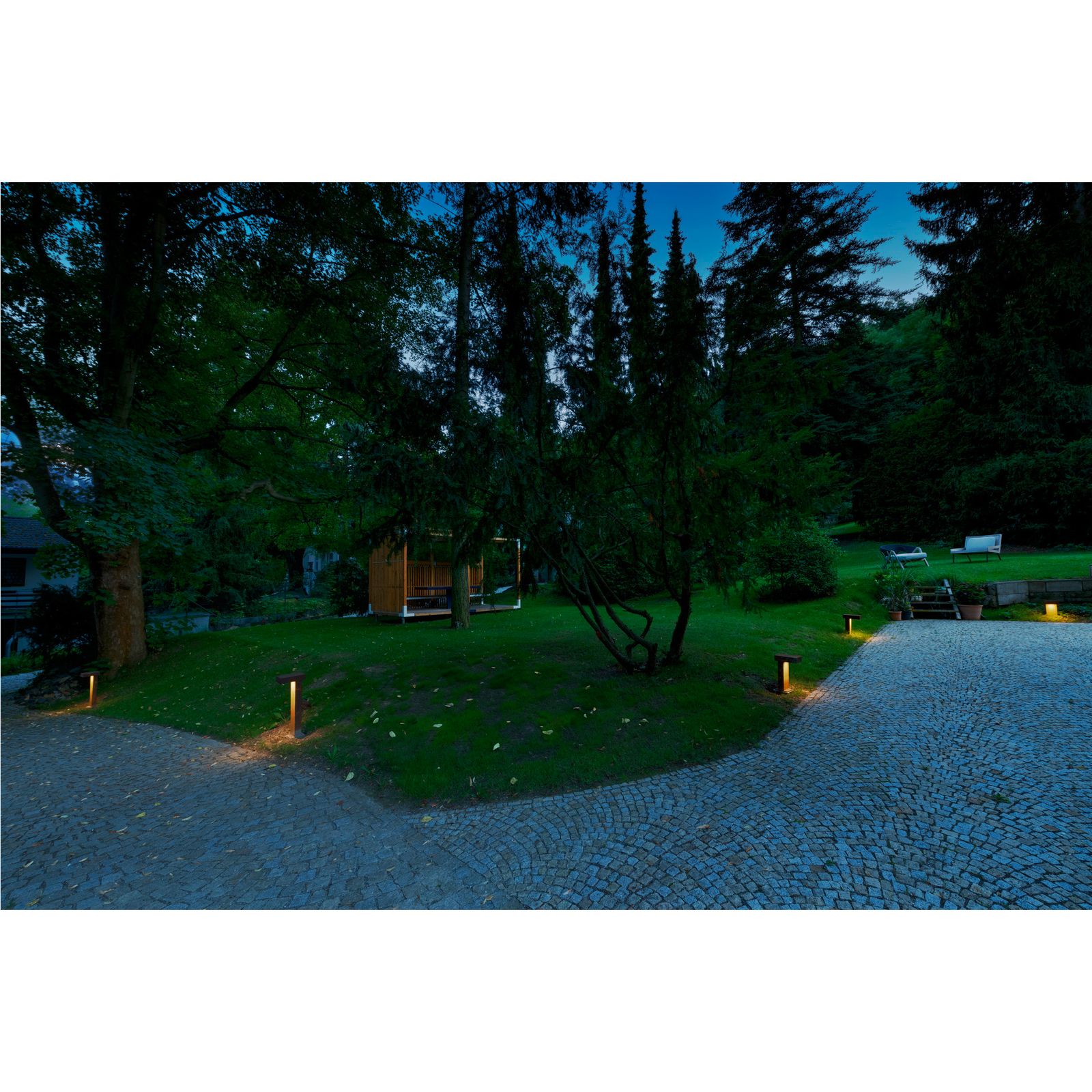 LED-Pollerleuchte 9W IP44 2700K 260lm rost ST 1LED Gl_tr