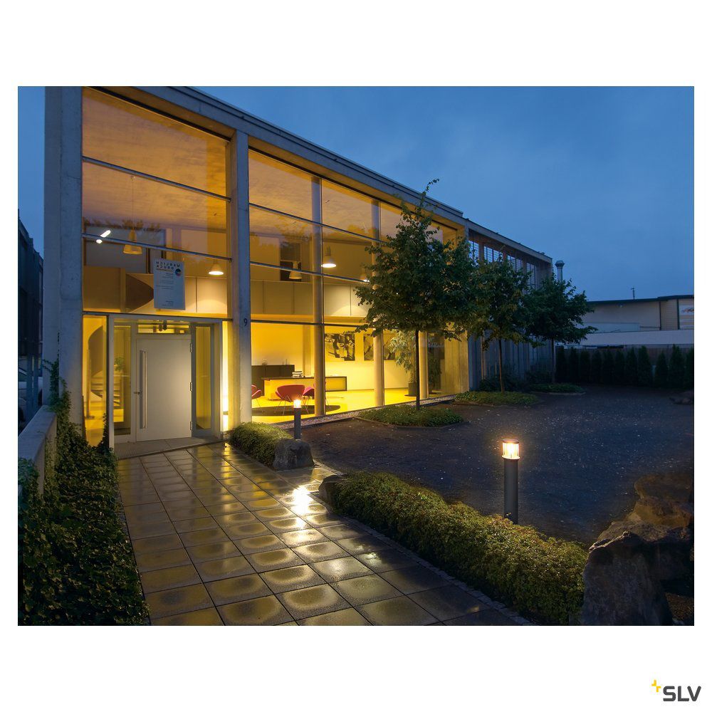 Pollerleuchte 15W E27 anth Alu Gl_tr HV IP43