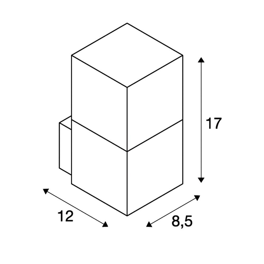 Wandanbauleuchte 11W HV anth IP44 E27 85x115x170mm
