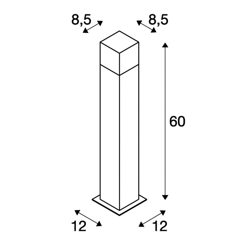 Pollerleuchte 11W E27 anth Alu IP44 HV Kunststoff