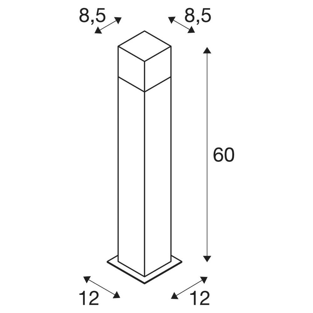 Pollerleuchte 11W E27 anth Alu IP44 HV Kunststoff