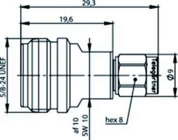Koax-Kupplung N Stecker/Stecker 50Ohm ger