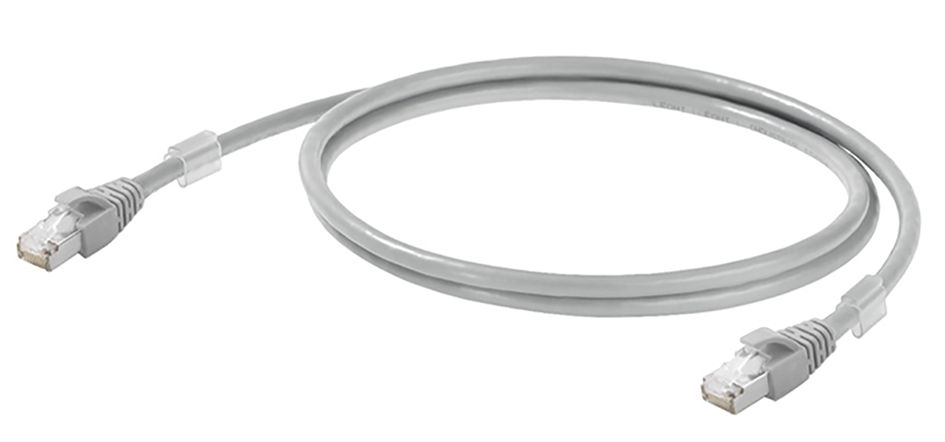 Patchkabel Cat6A 1m gr S/FTP RJ45 AWG27