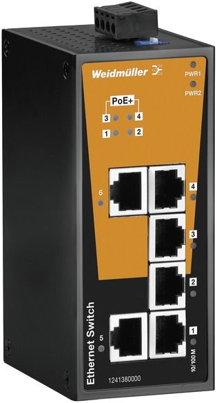 Switch Hutschiene 802.3 at (PoE+) 2x10/100Mbps 4weitere