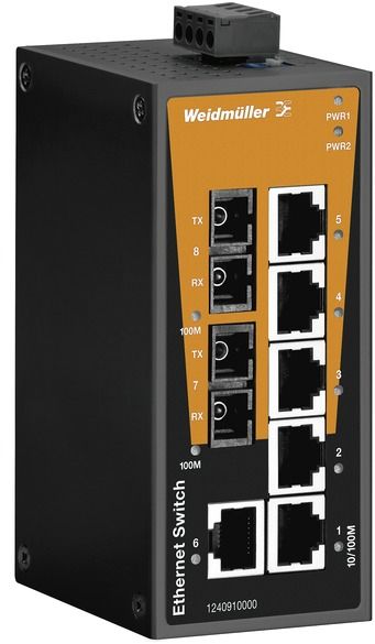 Switch Hutschiene 6x10/100Mbps 2x100Mbps/SC