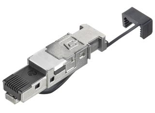 Modular-Stecker Cat5 RJ45 26-22AWG Litze Feldkonf Schirm massiv f.Rundkabel