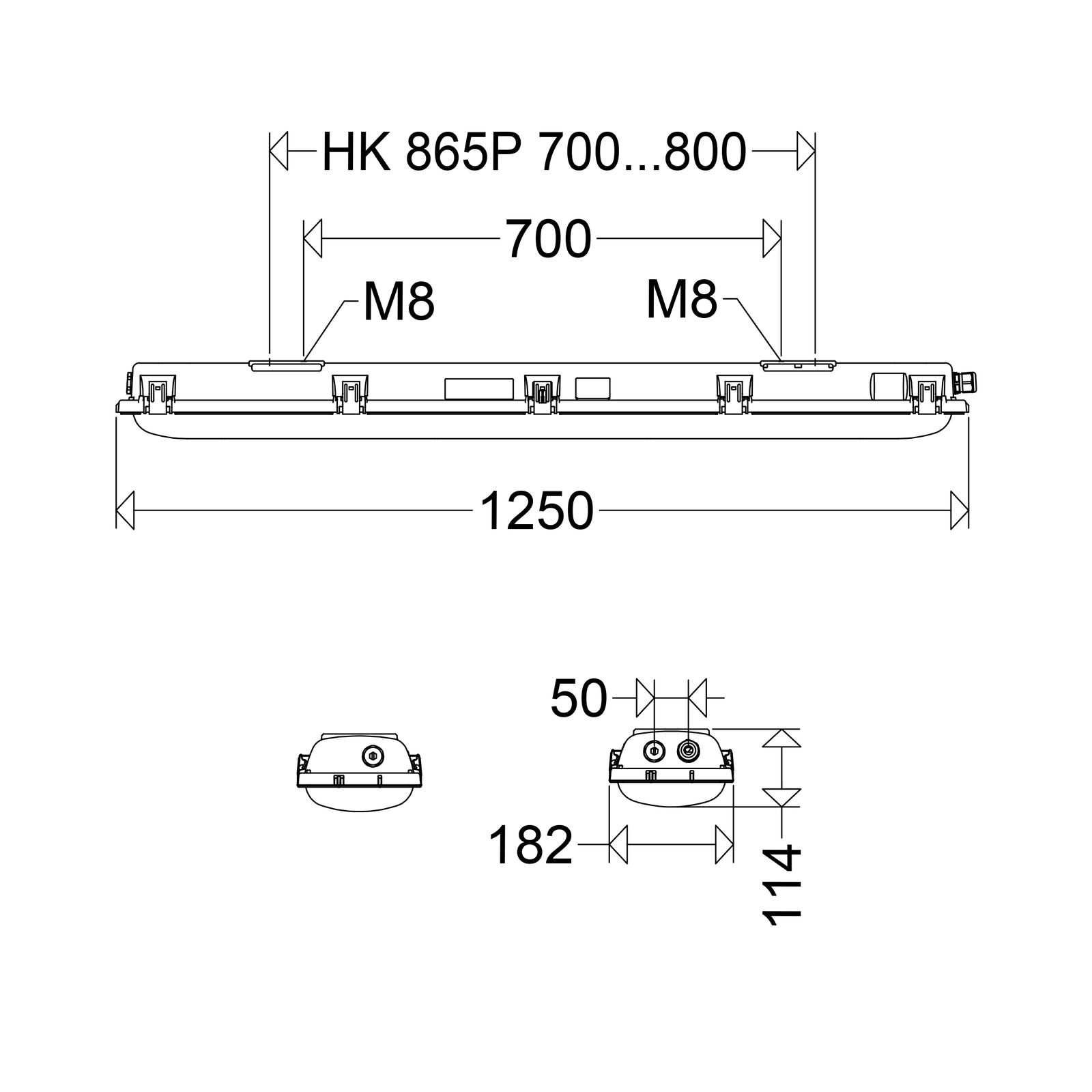 Ex-Anbauleuchte 54W Kst LED 1/2 21/22 IP66 LED austauschbar 8620lm