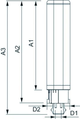 LED-Röhrenlampe G24q-1 CorePro 4,5W ws F 3000K 475lm mattiert 120° AC Ø34x131mm