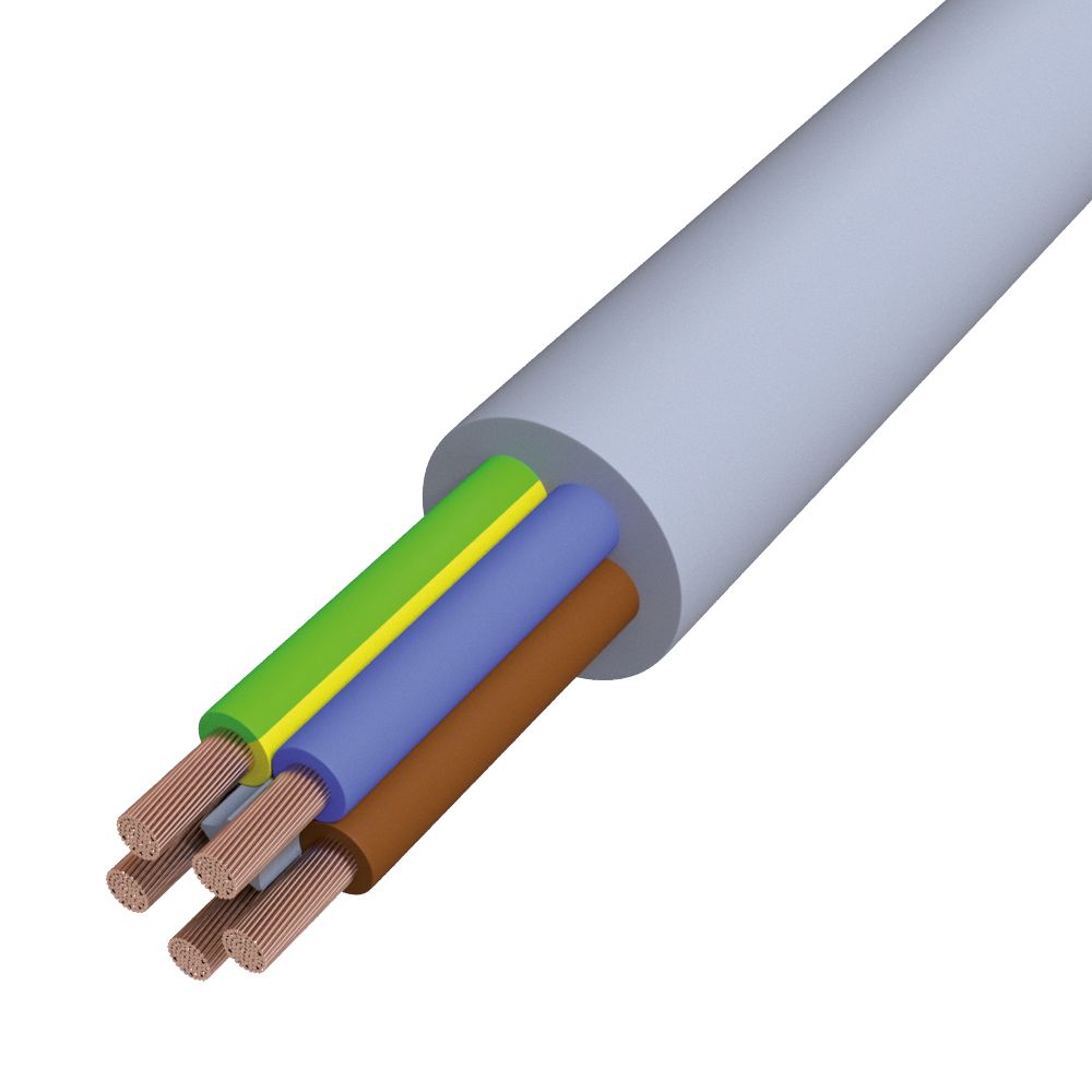 PVC-Steuerleitung Eca Y-JB 5G1,5 gr TR500 Ø9,1mm Polyvinylchlorid (PVC)