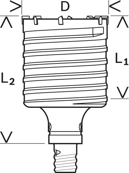 SDS-Bohrkrone PRO Hartmetall Ø150x80mm
