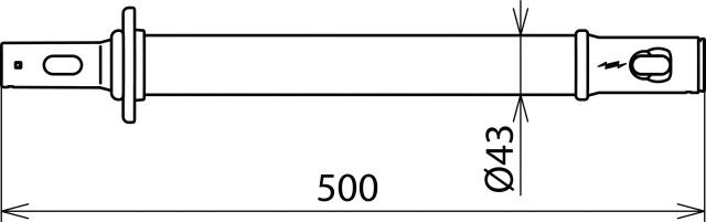 Handhabe m. Steckkupplung Kst 500mm