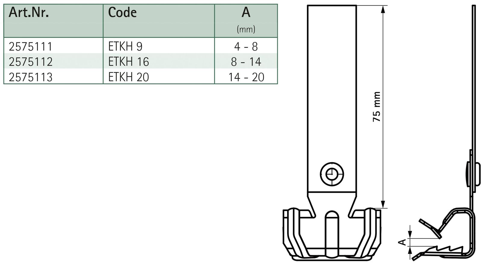 Trägerklammer 14-20mm Federst besch
