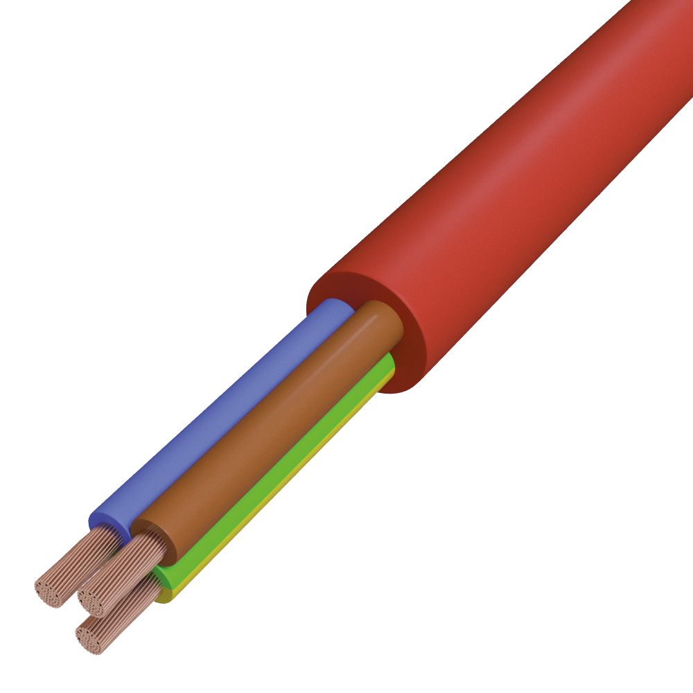 Gummischlauchleitung Eca SIHF-J 3G0,75 rt-br TRS Ø6,8mm Farbe -25-180°C
